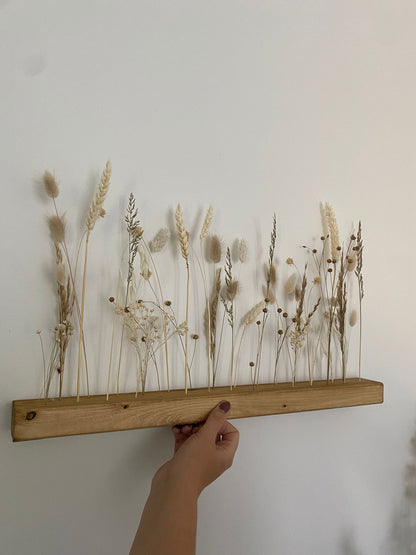 Flowergram mit Trockenblumen | Blumenwiese | beige weiß - Wohnaccessoires