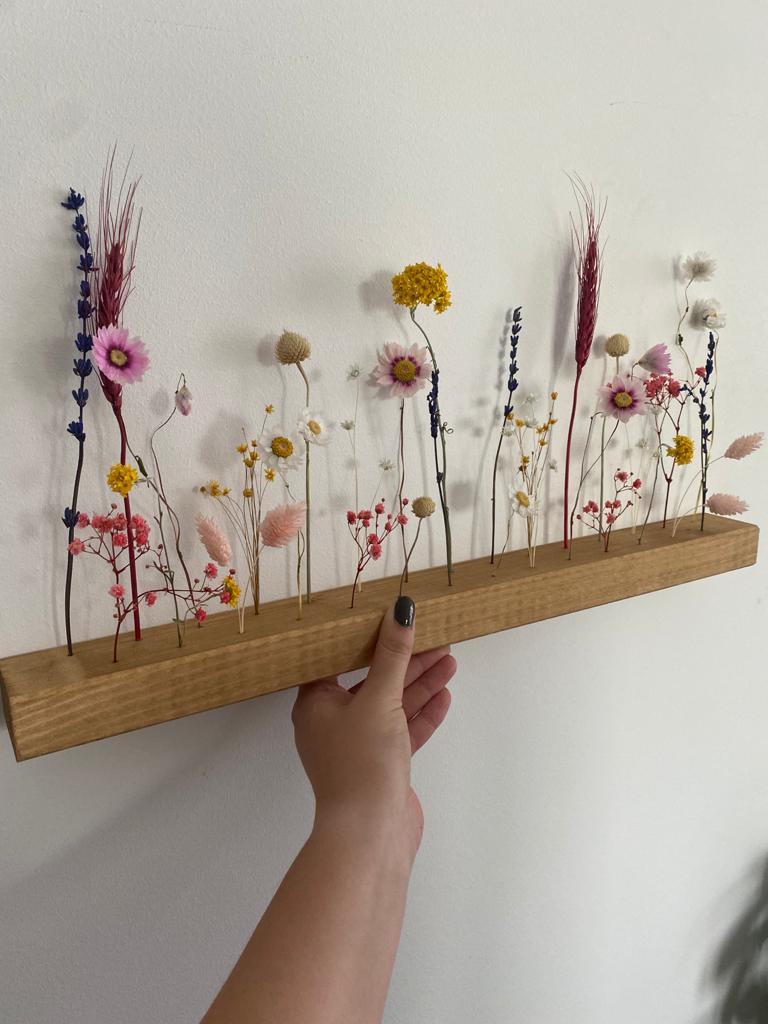 Flowergram mit Trockenblumen | Blumenwiese | bunt - Wohnaccessoires