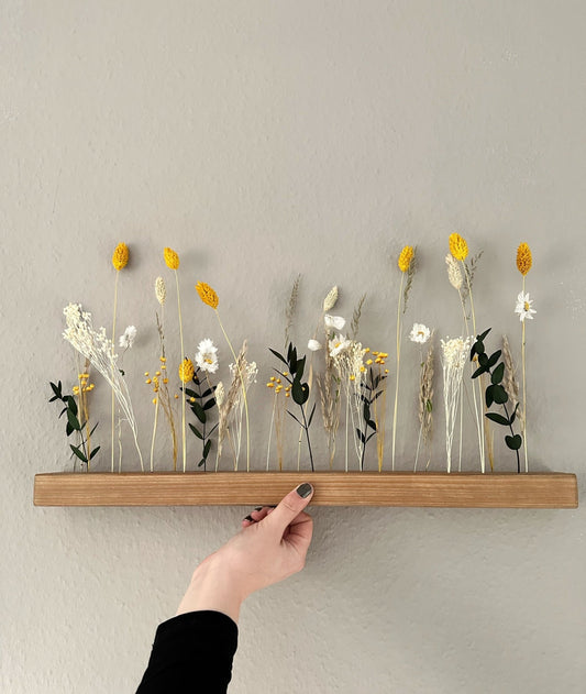 Flowergram mit Trockenblumen | gelb grün beige - Wohnaccessoires