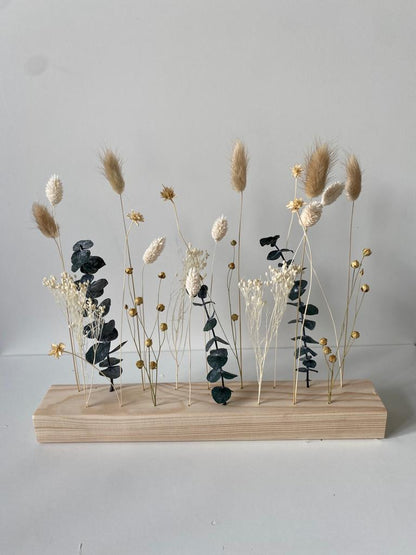 Flowergram mit Trockenblumen | grün beige weiß - Wohnaccessoires