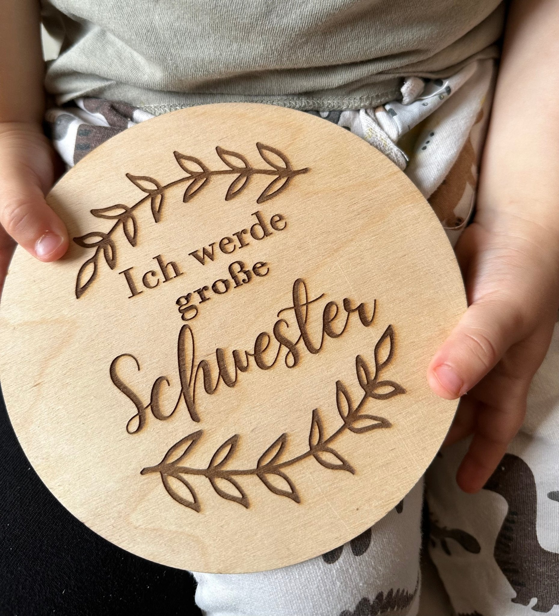 Holzschild ich werde großer Bruder große Schwester - Wohnaccessoire