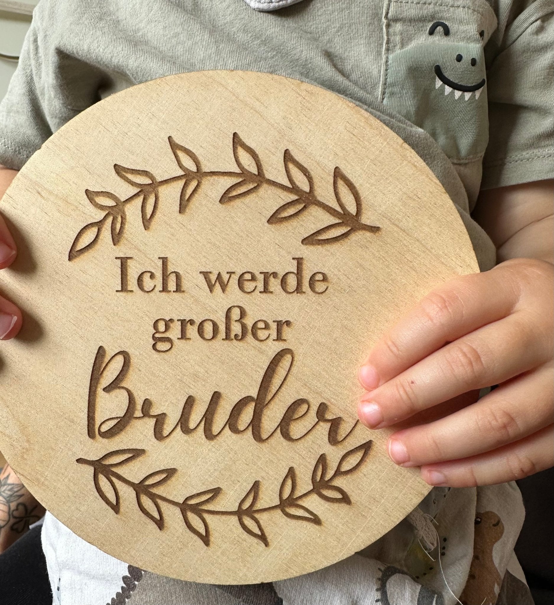 Holzschild ich werde großer Bruder große Schwester - Wohnaccessoire