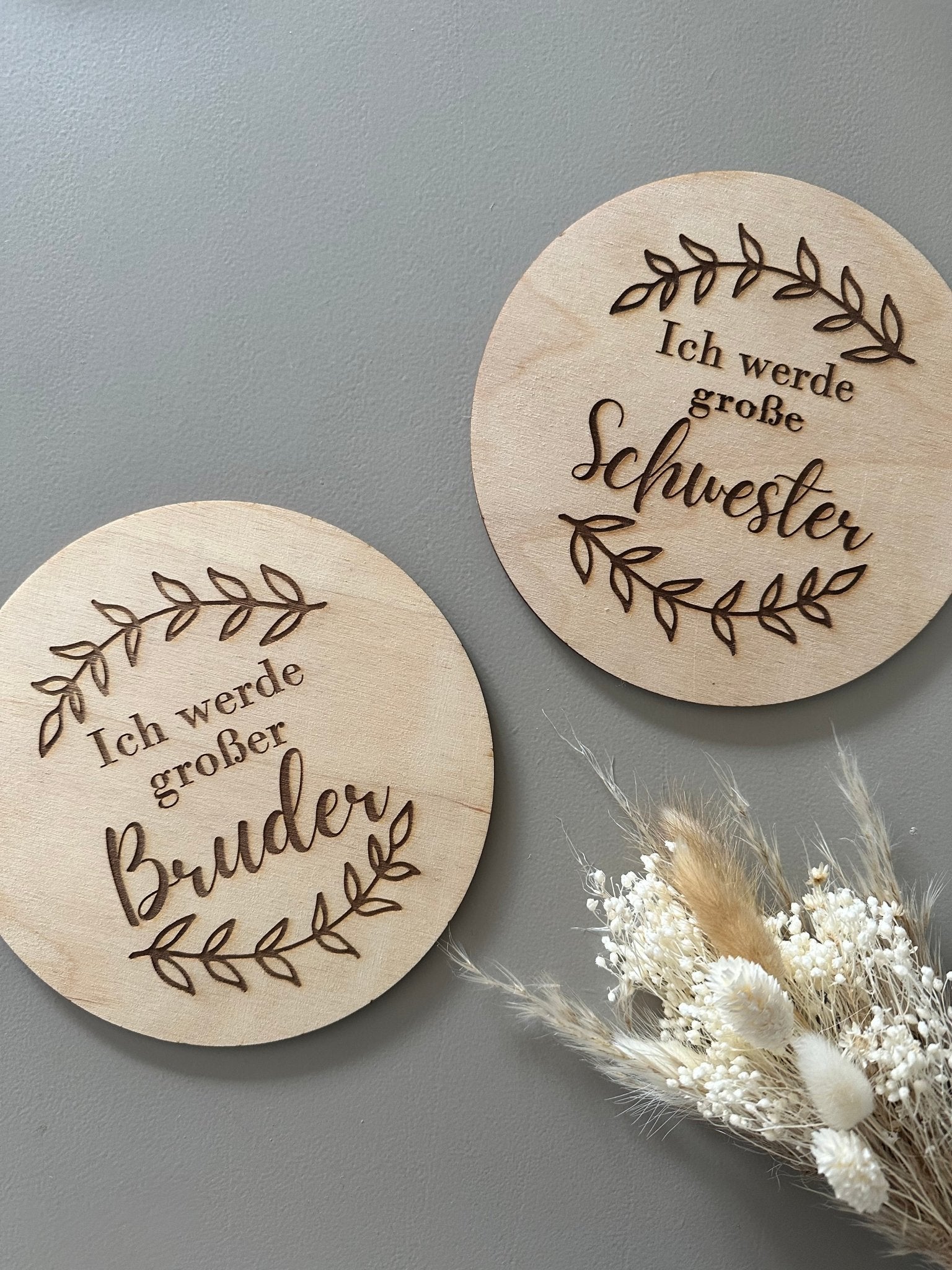 Holzschild ich werde großer Bruder große Schwester - Wohnaccessoire