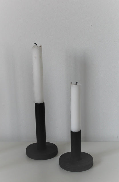 Kerzenständer aus Kupfer und Holz - Wohnaccessoire