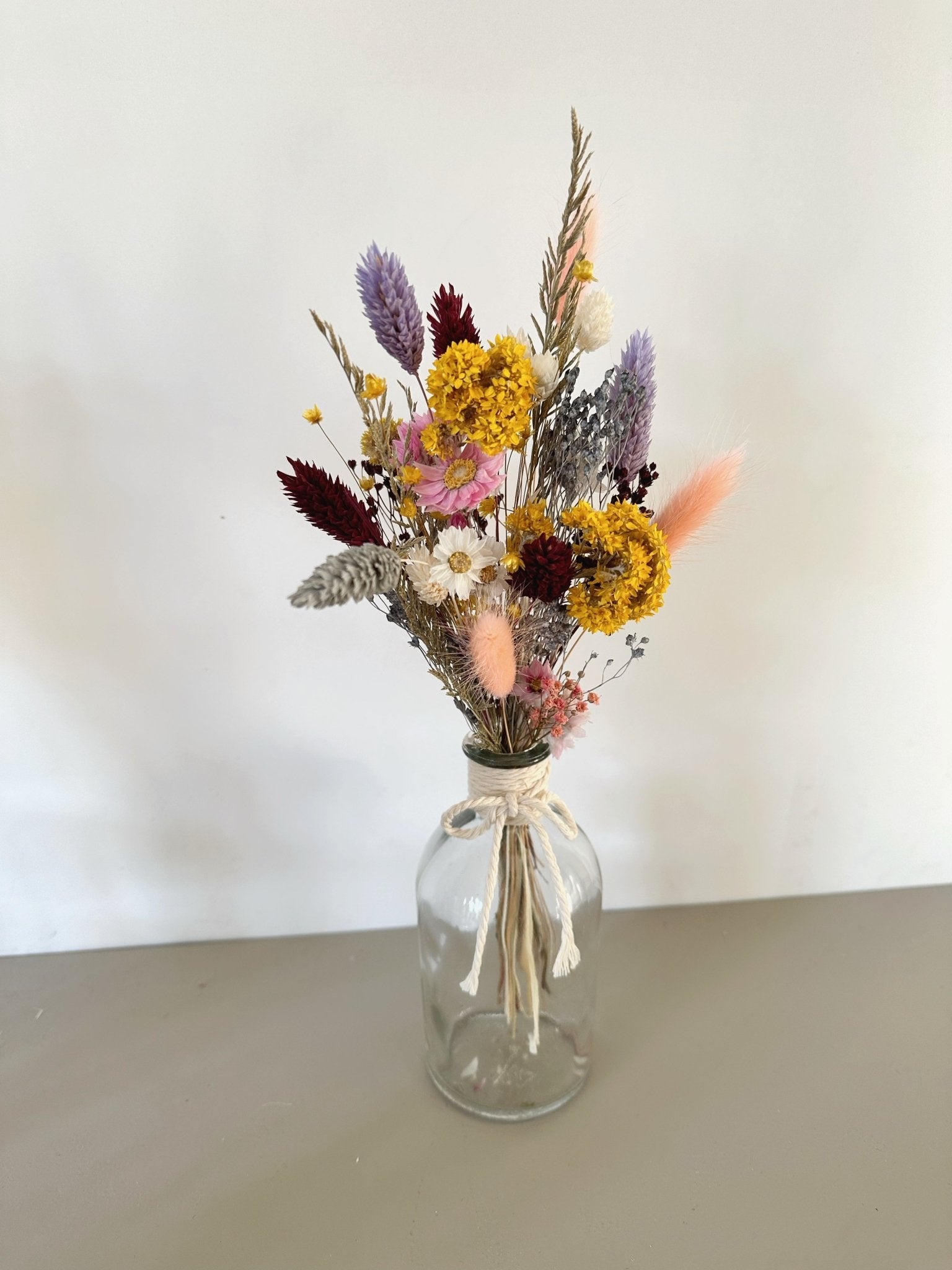 Kleiner Trockenblumenstrauß mit Vase | Frühling - Trockenblumen