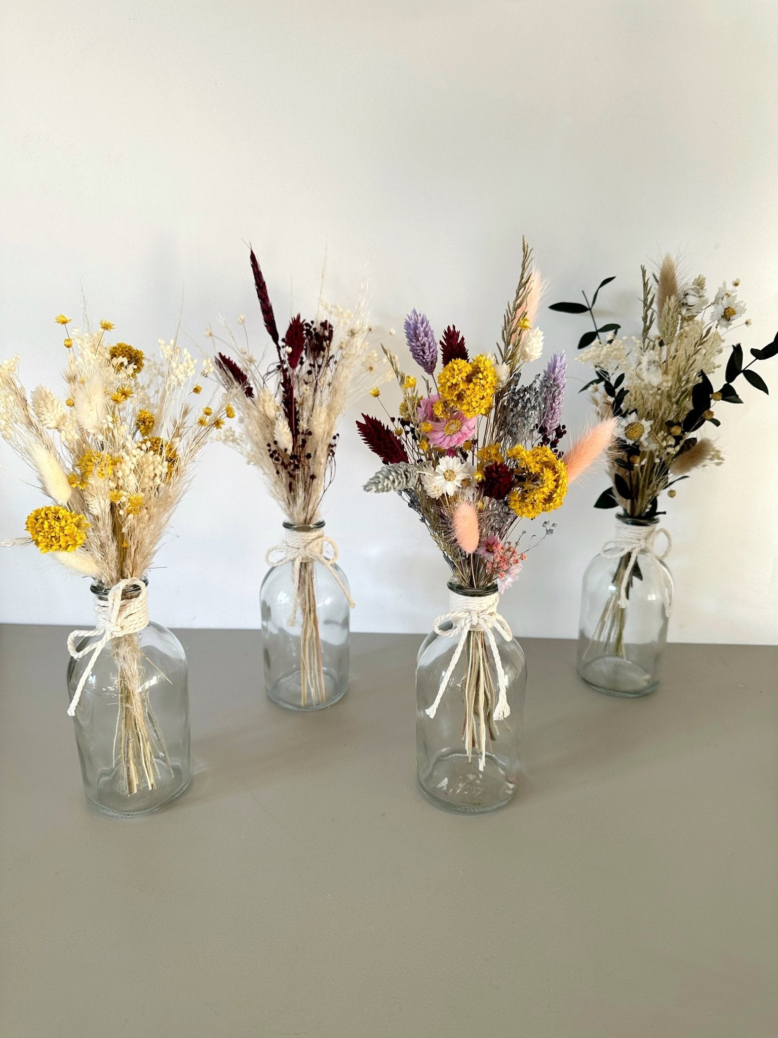 Kleiner Trockenblumenstrauß mit Vase | Frühling - Trockenblumen