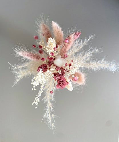 Kleiner Trockenblumenstrauß rosa und weiß - Trockenblumen