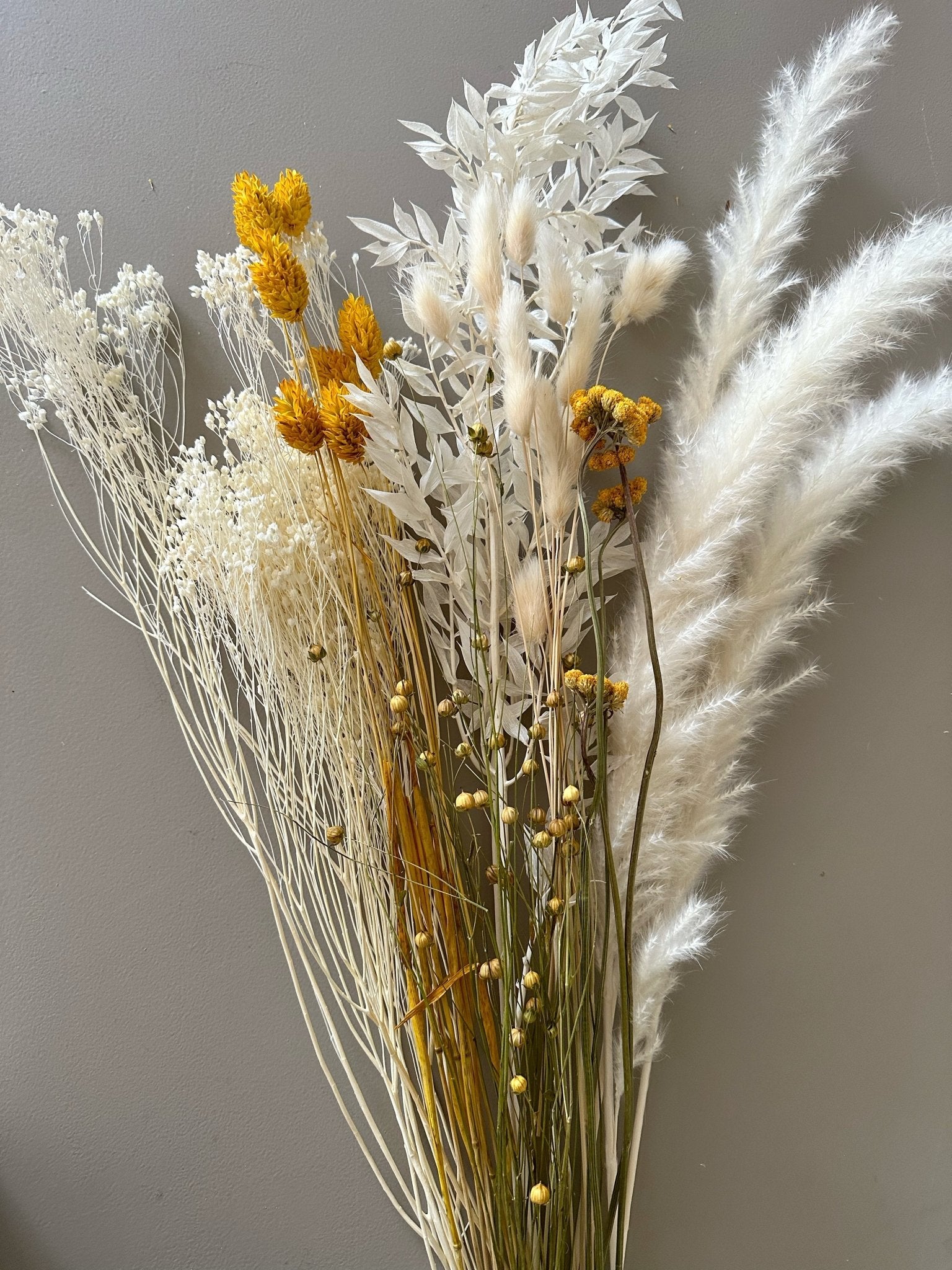 Trockenblumenmix gelb weiß - Trockenblumen